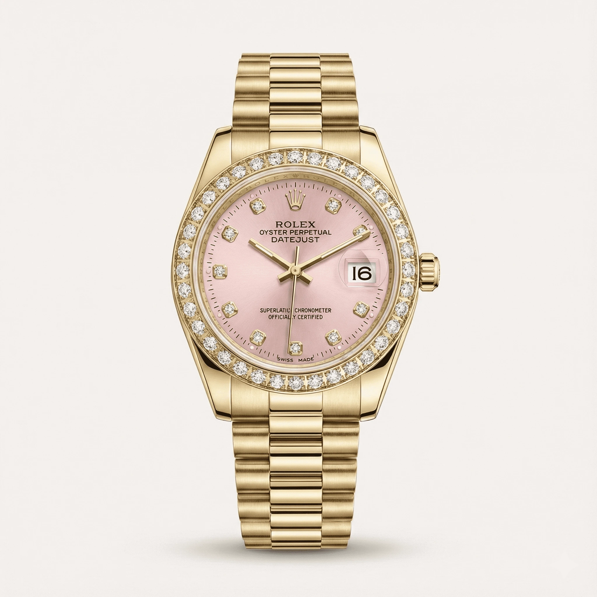 Rolex Datejust 31mm President Pink Gem Dial - Diamond Bezel