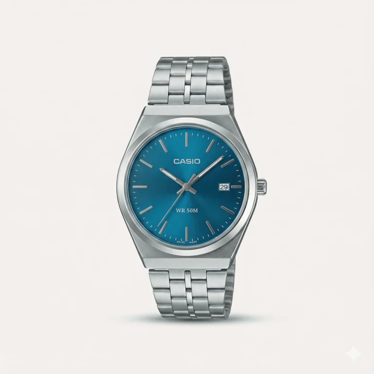 CASIO MTP-B145D-2A2VEF Men’s Casual Collection Time Only Watch Bracelet S7273008, Silver, MTP-B145D-2A2VEF